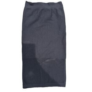 BCBGeneration Black Bondage Ribbed Mesh Stretch Pencil Midi Skirt Size M/L